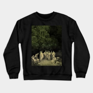 High Resolution Gustave Doré Illustration The Poets in Limbo Tinted Crewneck Sweatshirt